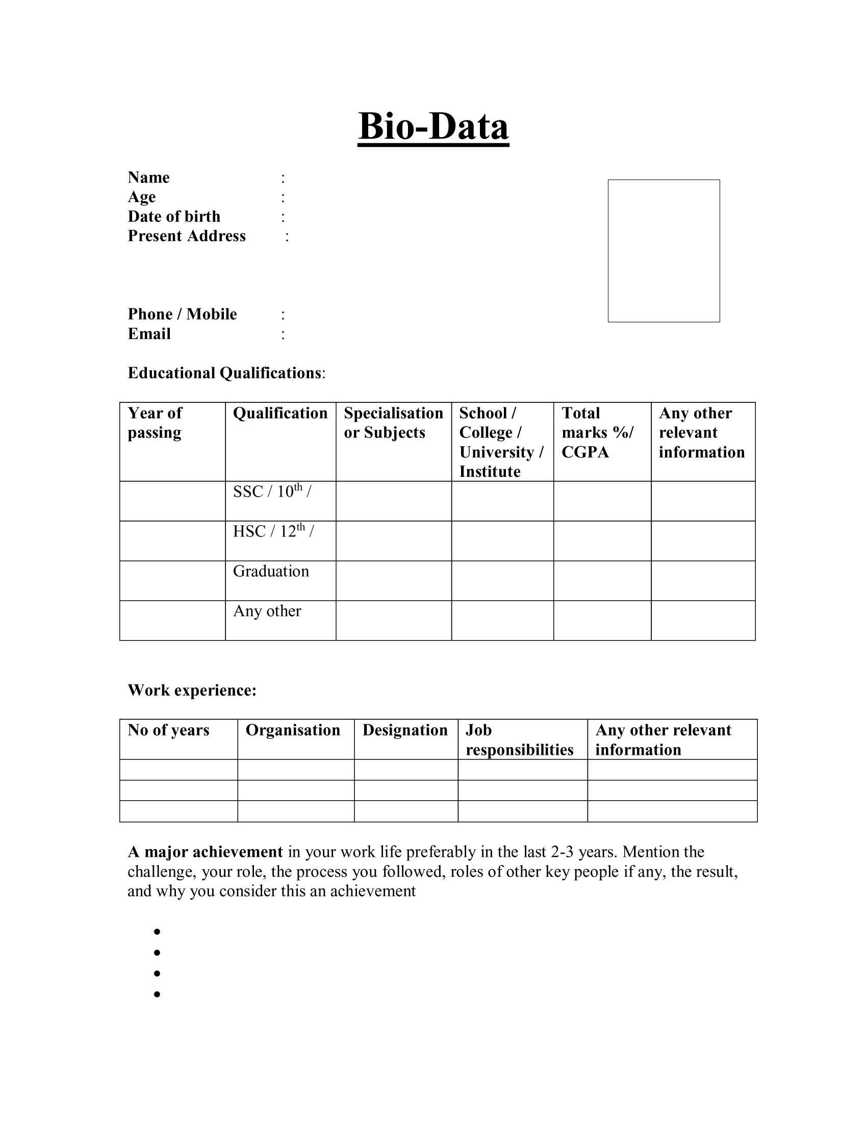 Basic Biodata Picturedensity