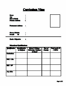 bio data format for job application » Picture Density