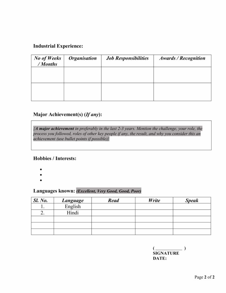 Simple Cv Format » Picturedensity