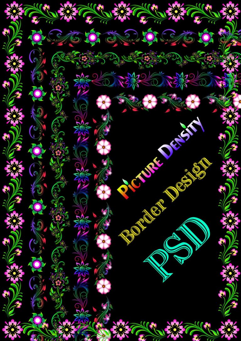 Floral Boder design 3 in one png pack » Picture Density