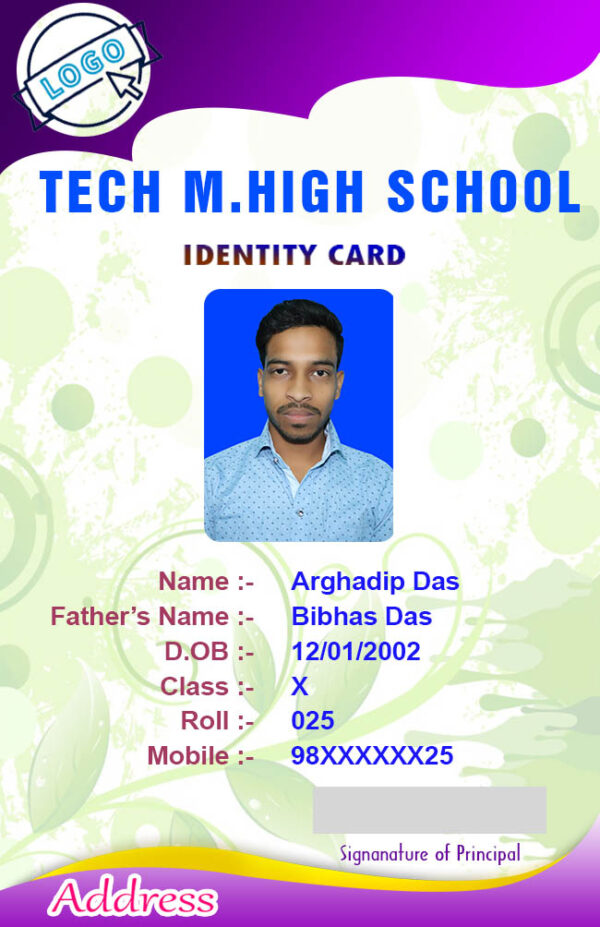 Psd School Id Card Design 187 Picture Density - Bank2home.com