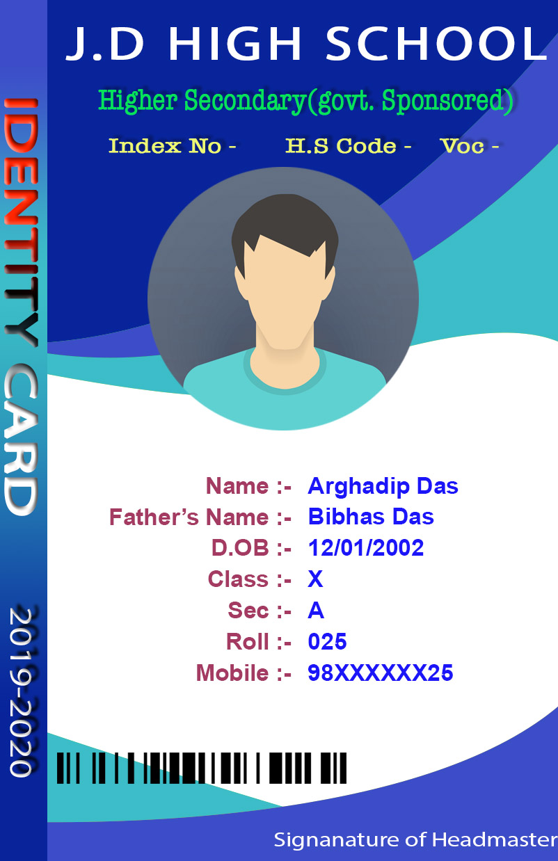 Download Collection Of Horizontal School Id Card Temp - vrogue.co