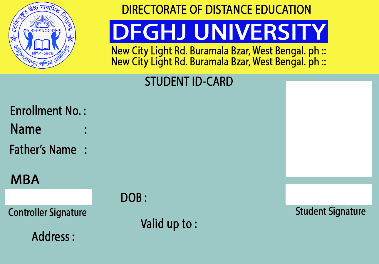 Free Printable Student Id Card
