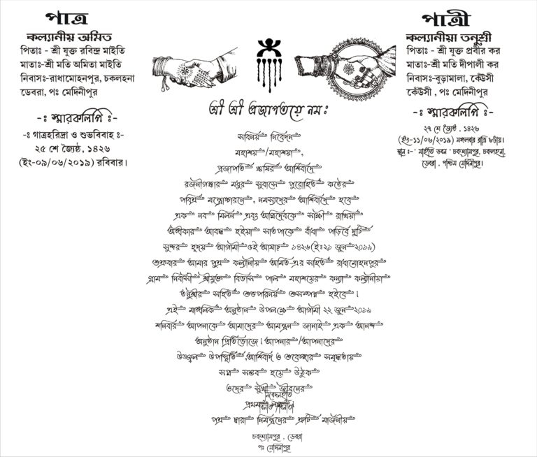 bengali Marriage card cdr file » Picturedensity