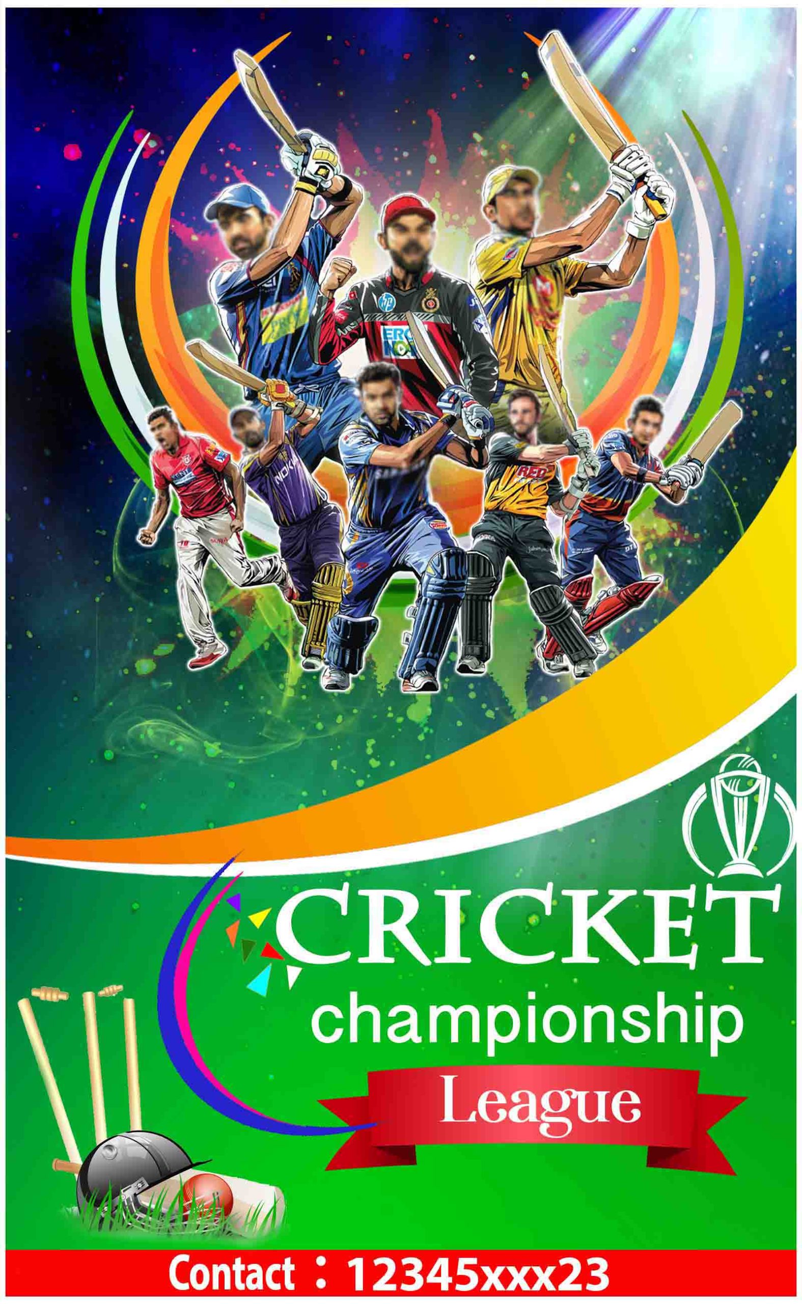 Cricket Posters Blue Background
