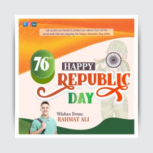 26th January Republic Day Social Media Poster in English I Republic day banner