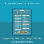 Burger Point Menu Card Design CDR File