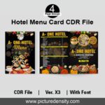 Hotel Menu Card CDR File