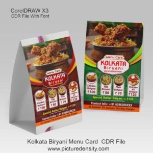 Kolkata Biryani Menu Card CDR File