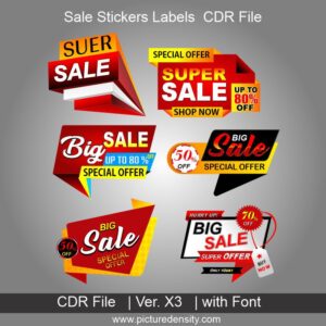 Sale Stickers Labels CDR File